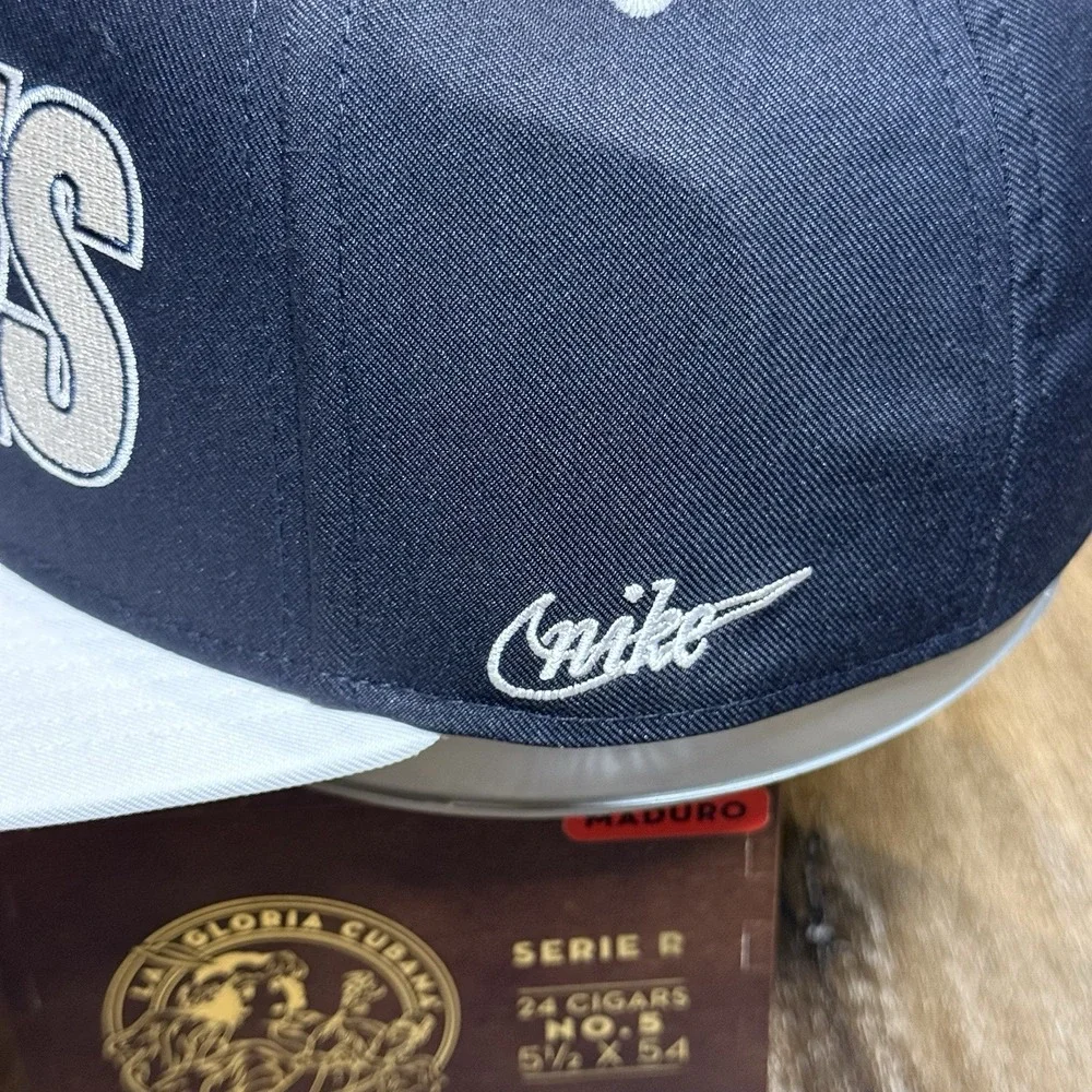 Nike New York‎ Yankees Hat Mens OS Navy Blue White Spellout Pro Snapback MLB Cap